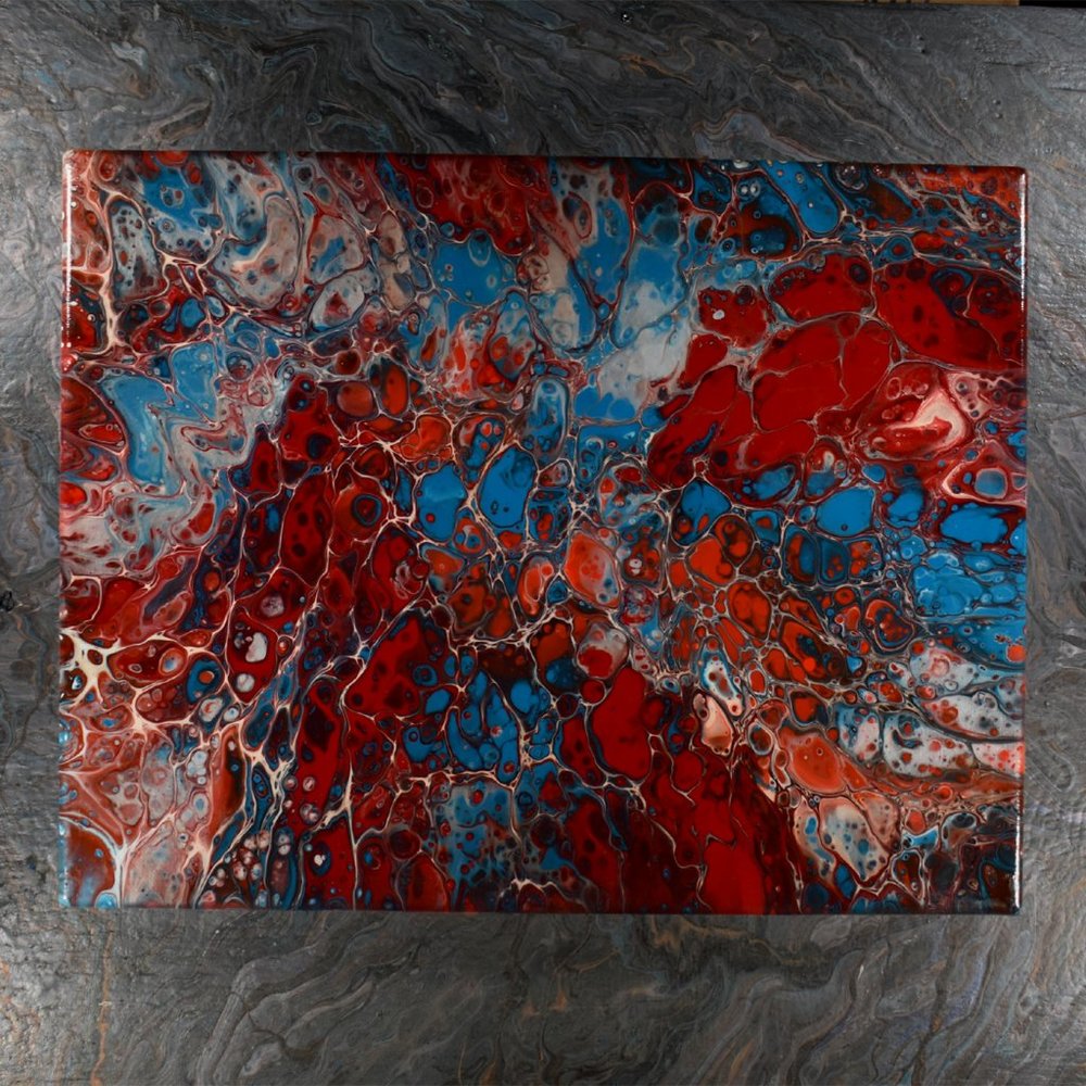 Acrylic Pour Painting 11x14 Clear coated